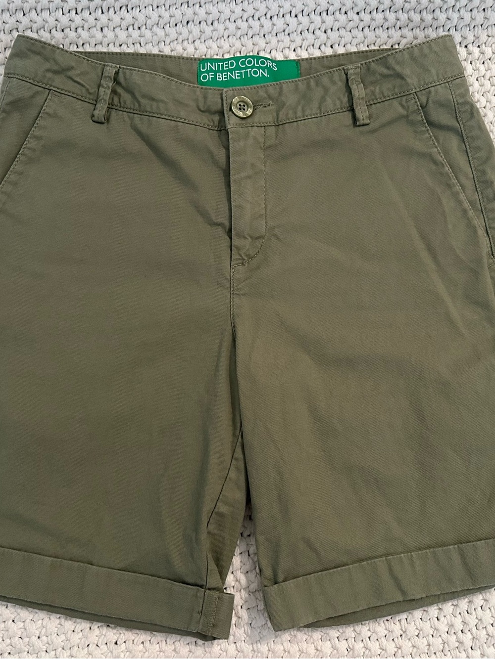 United Colors of Benetton Olive Green Chino Shorts